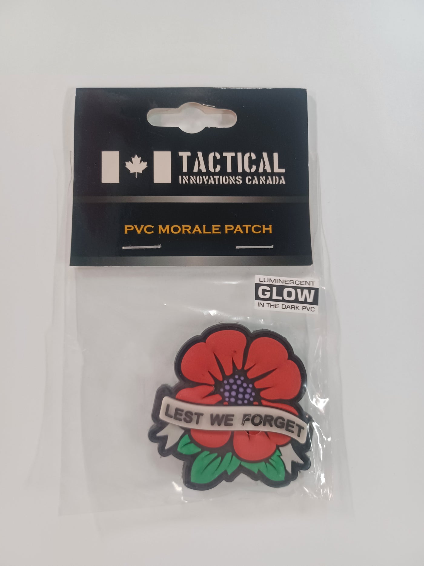 Tactical Innovations Poppy - Lest We Forget- Glow in The Dark Patch