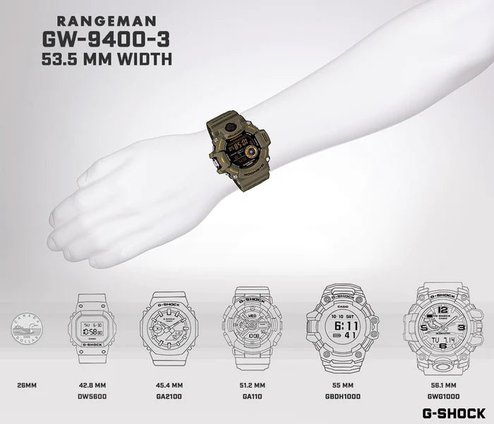 G-Shock, MODEL GW9400-3, Watch