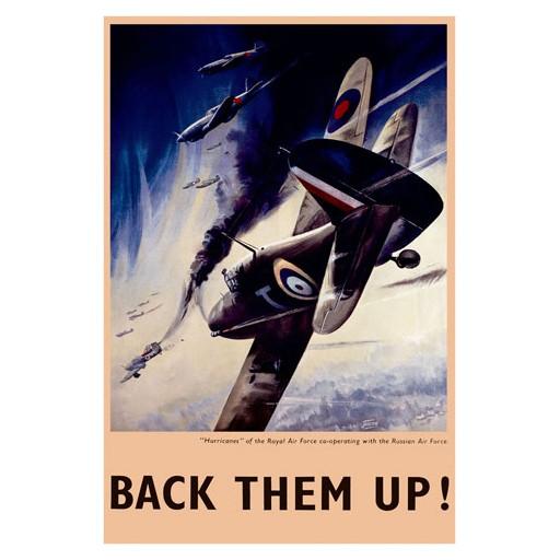 Poster - Back Them Up! - RAF Hurricanes - Giclee Print on Photo Paper