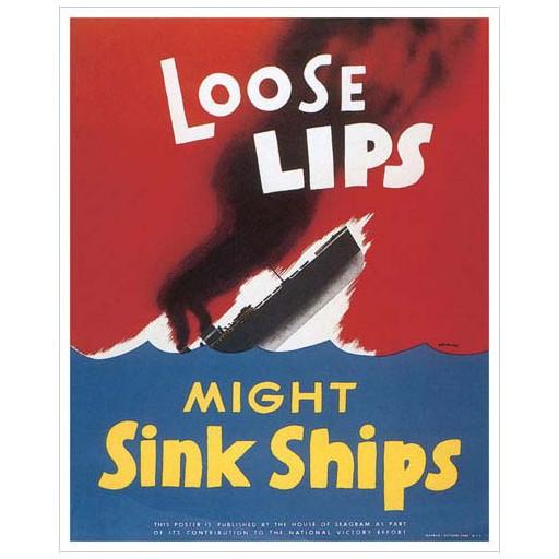 Poster - Loose Lips Might Sink Ships - Giclee Print on Photo Paper